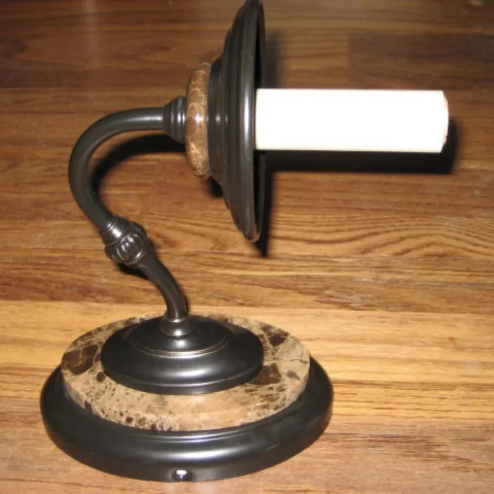 NWT Vintage Restoration Hardware Sconce & Shade Wall Light Marble Etoile Bronze
